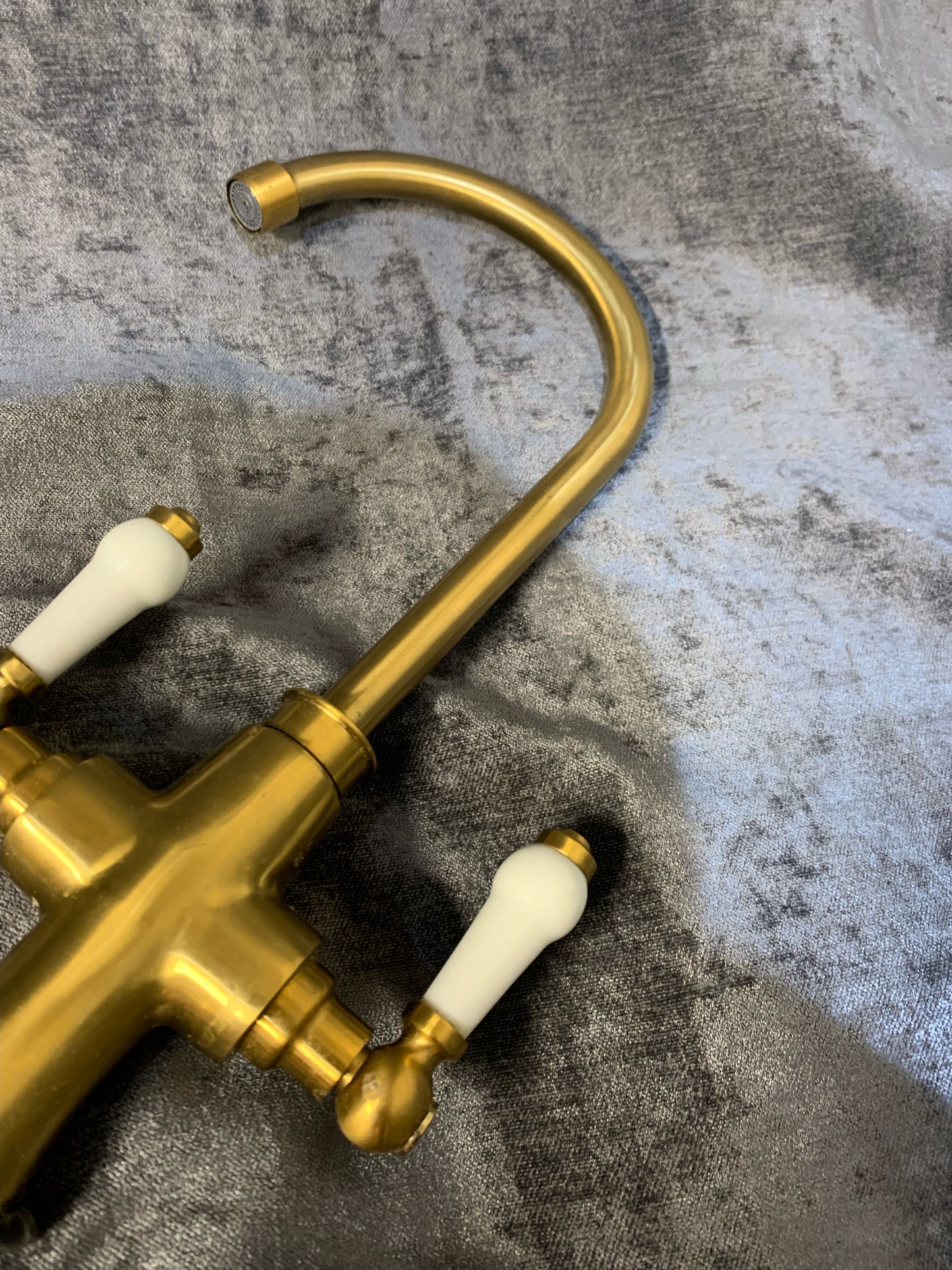 Arezzo Dual-Lever Traditional Kitchen Tap Brushed Brass (S275)