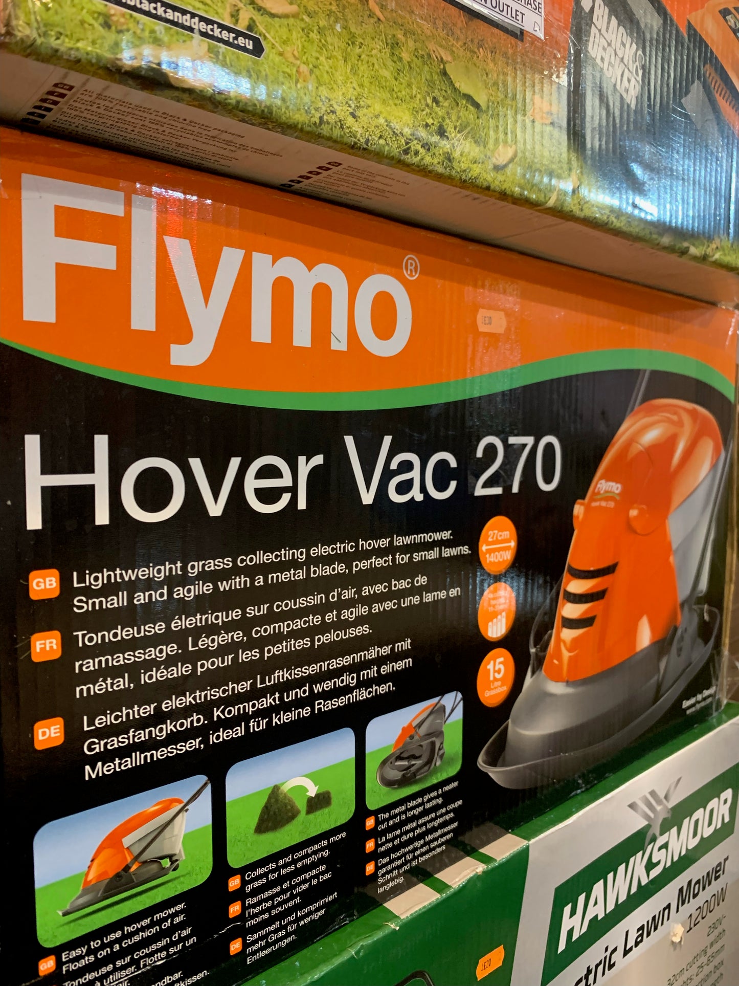 Flymo Hover Vac 270 Corded Hover Lawnmower (S308)