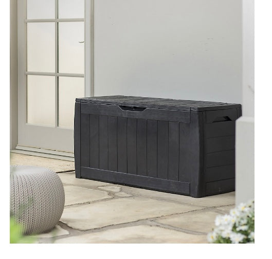 Keter Hollywood Anthracite black 270L Garden storage box SLIGHT DAMAGE (S151)