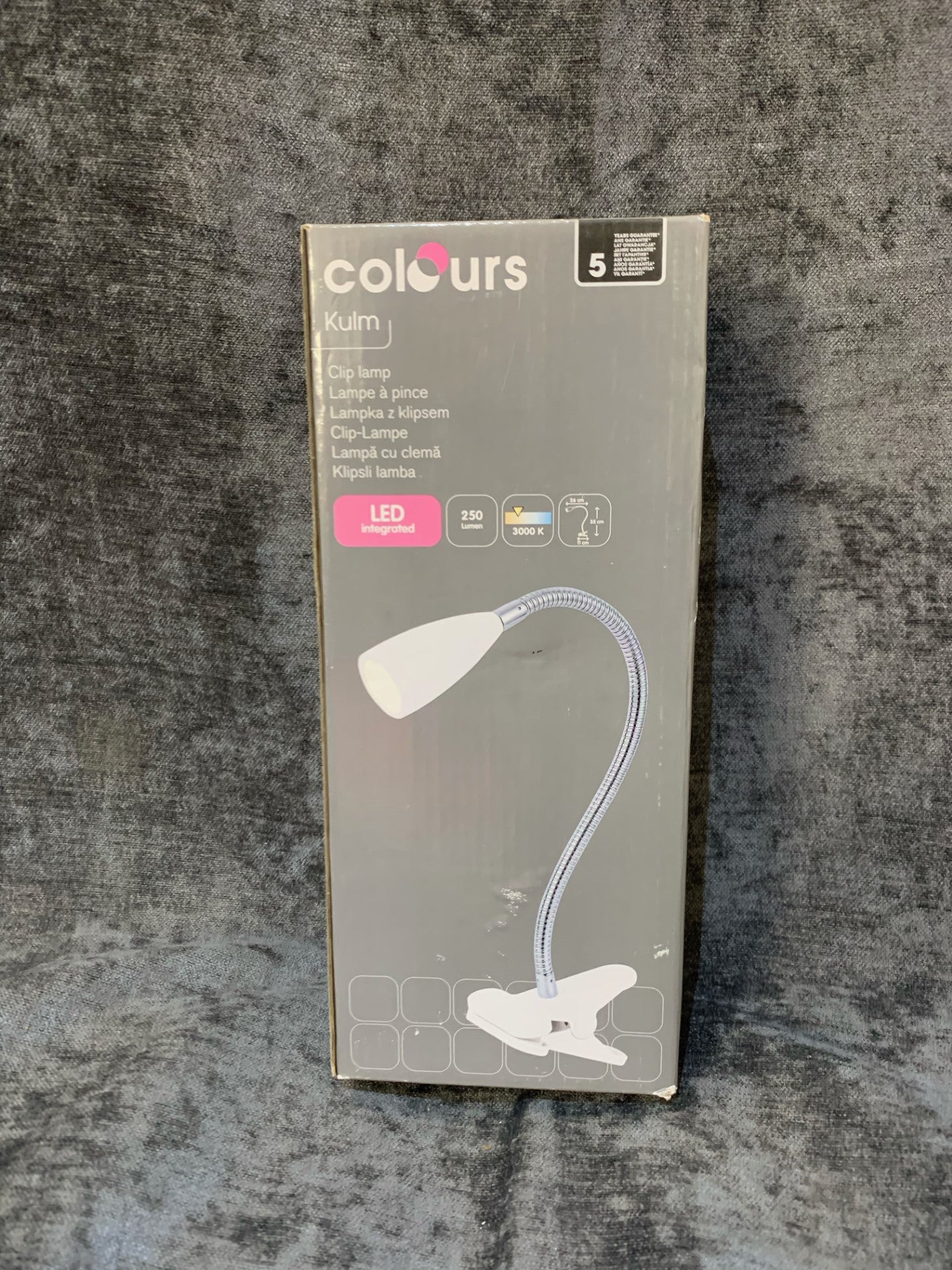 Colours Kulm White Clip-On Desk Lamp (J)