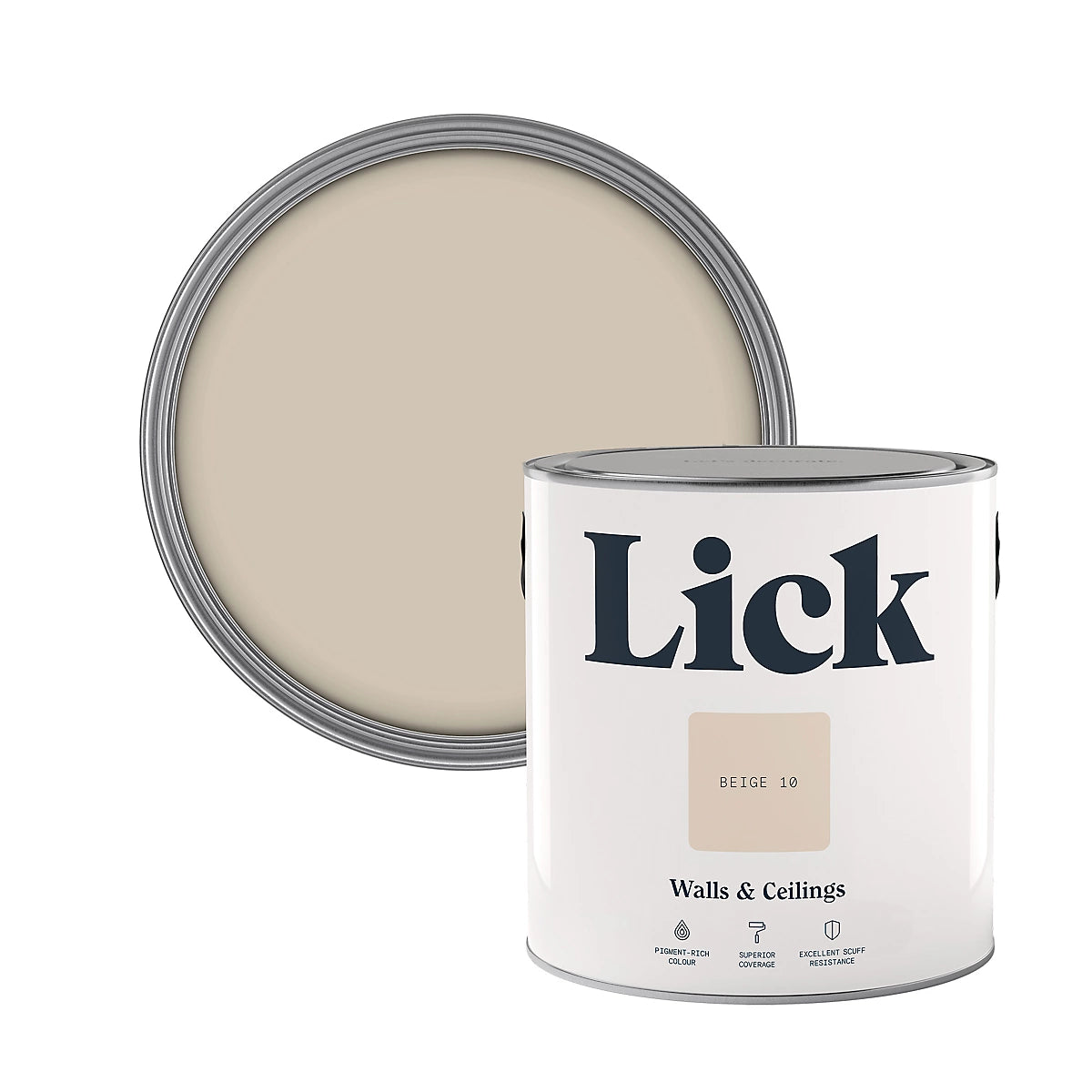 Lick Beige 10 Matt Emulsion paint, 2.5L (R455*) (X1)