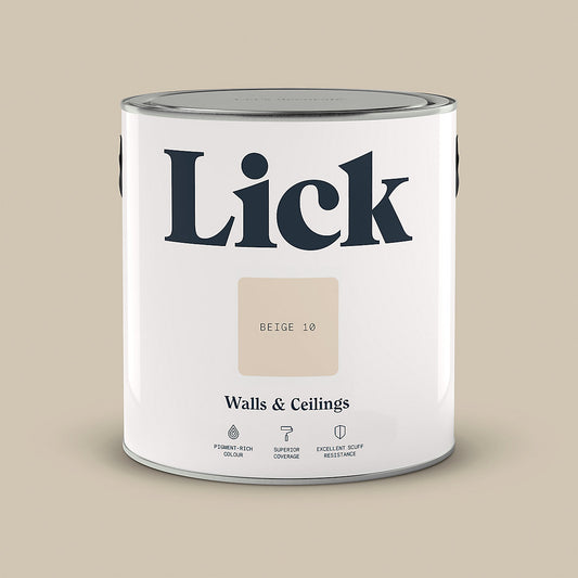 Lick Beige 10 Matt Emulsion paint, 2.5L (R455*) (X1)