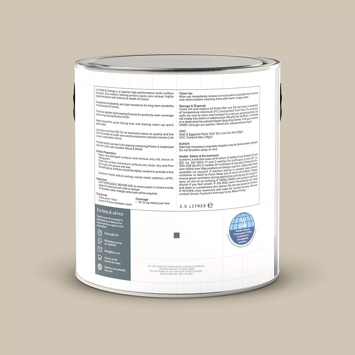 Lick Beige 10 Matt Emulsion paint, 2.5L (R455*) (X1)