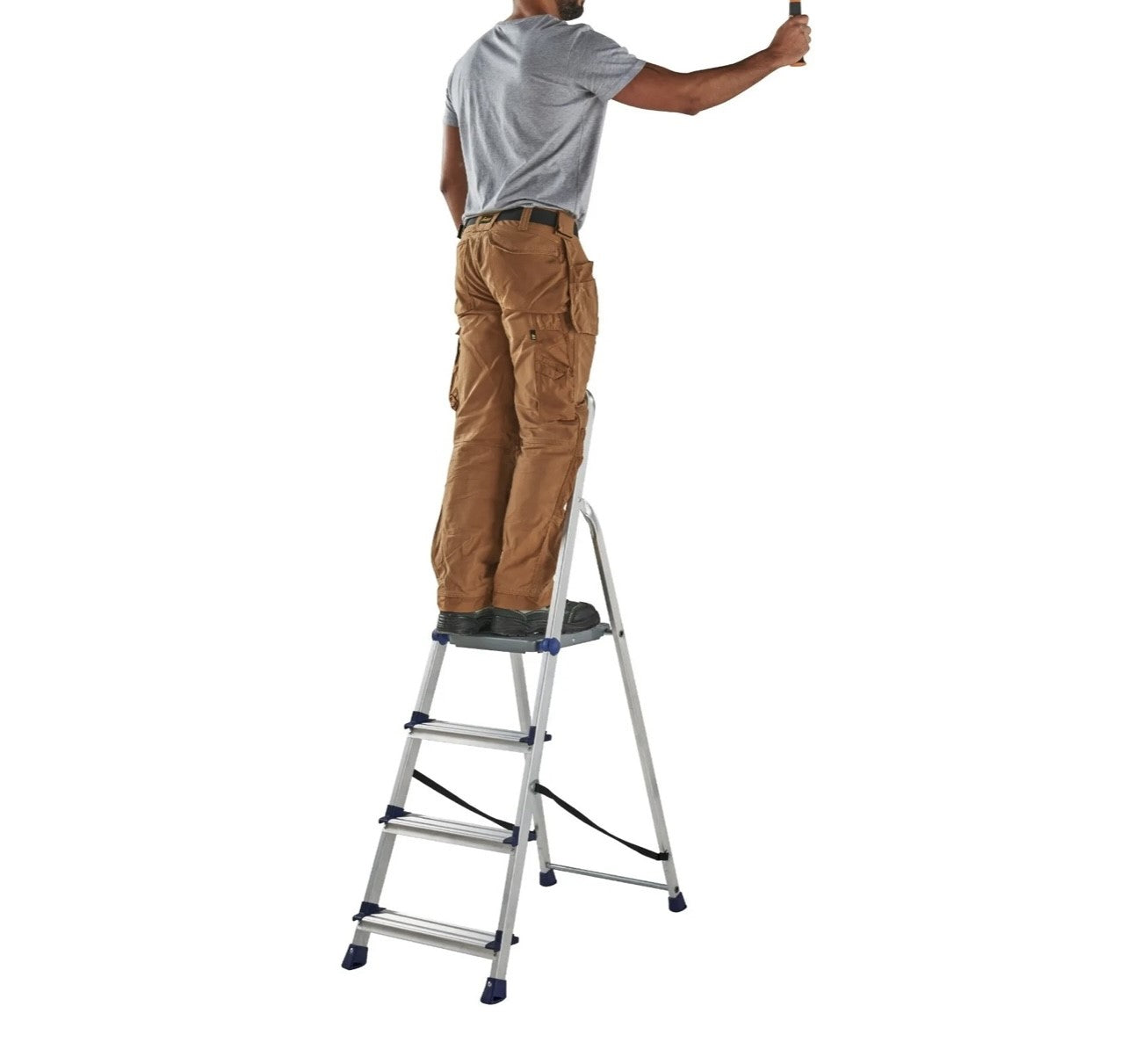 Werner Aluminium 4 Tread Platform Step Ladder with High Handrail (R155)