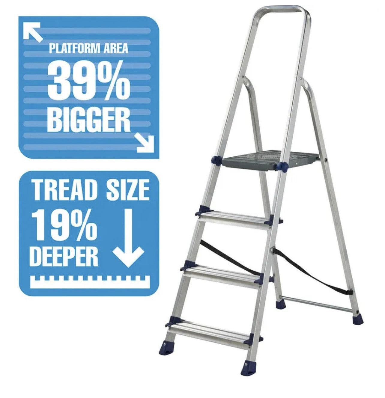 Werner Aluminium 4 Tread Platform Step Ladder with High Handrail (R155)