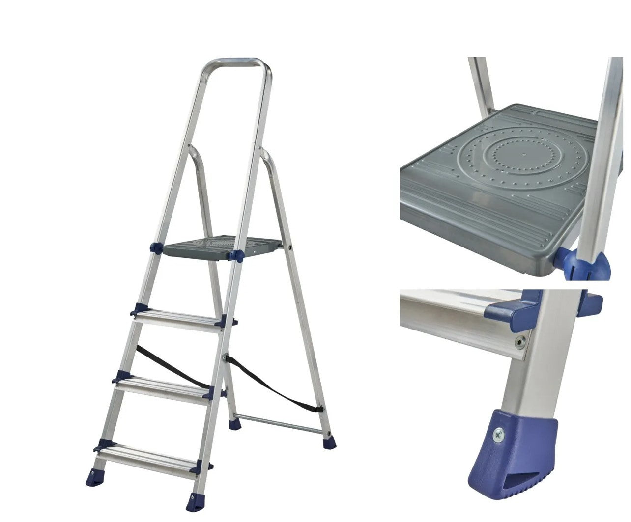 Werner Aluminium 4 Tread Platform Step Ladder with High Handrail (R155)