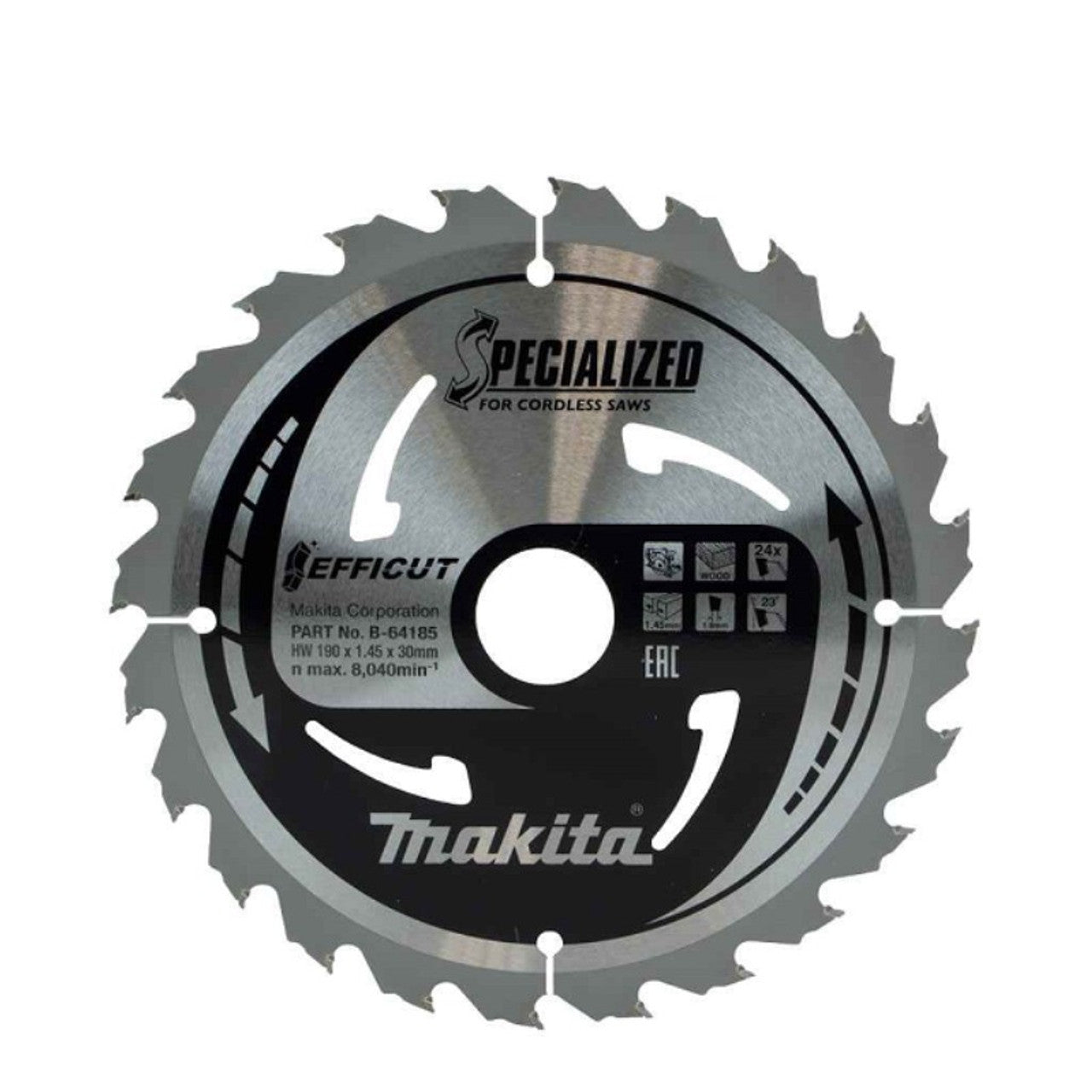 Makita B-64185 Efficut Cordless Circular Saw Blade 190mmx30mm (J)