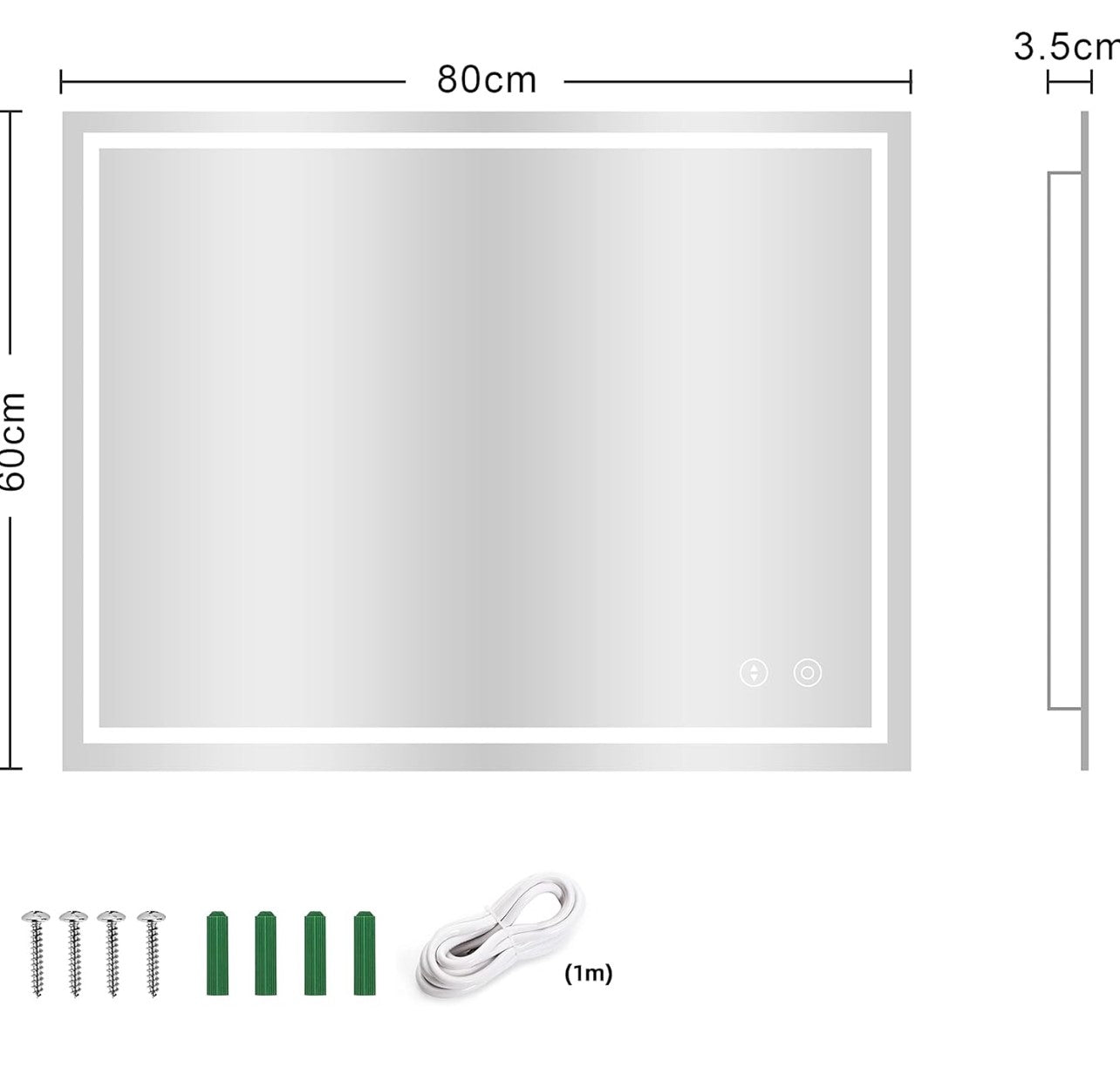 Dripex Bathroom Mirror with LED Lights 600x800mm (R55)