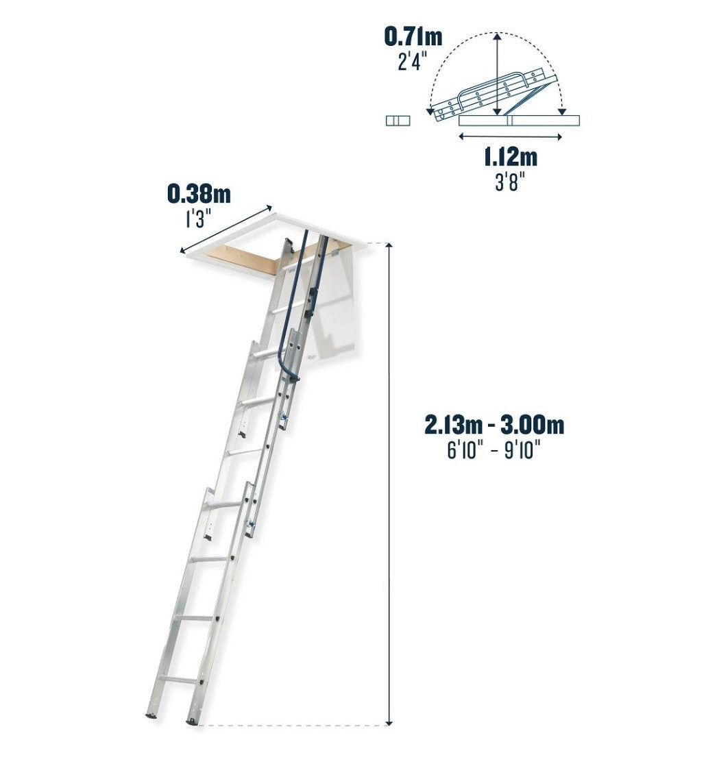 WERNER LOFT LADDER 3 SECTION EASY STOW (R202)