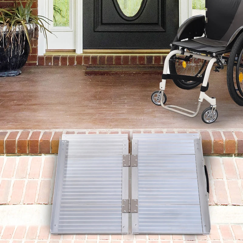 HOMCOM 2ft Folding Aluminum Wheelchair Ramp Access Aid (R82)