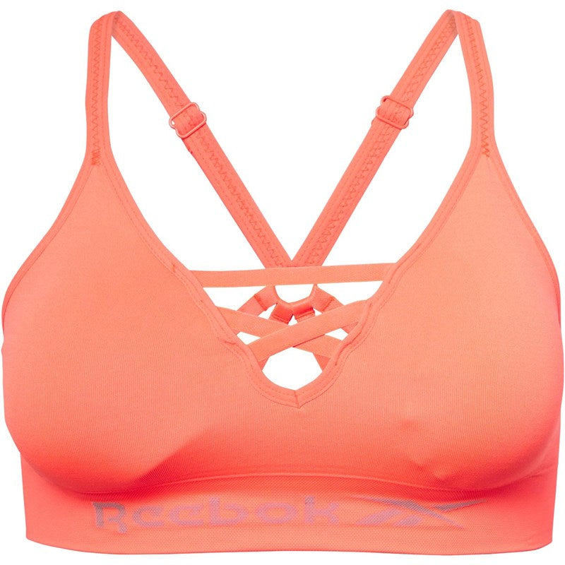 Reebok Womens Maryna Seamless Performance Sports Bra Orange Flare S (R134) (L)