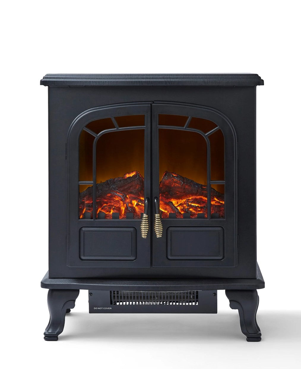 Warmlite 2kW Matt Black Cast iron effect Electric Stove (R147)