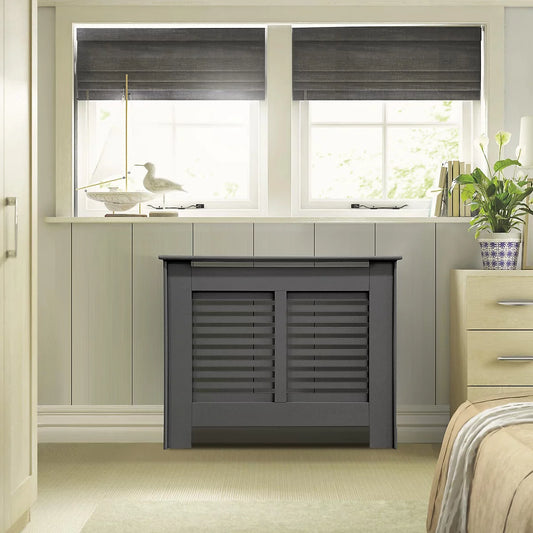 Suffolk Small Grey Radiator cover 800mm(H) 1020mm(W) 180mm(D) (R452*) (X) [Collection ONLY]