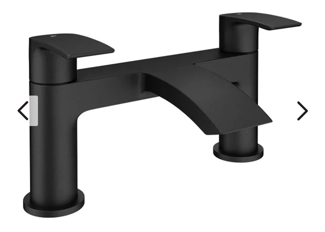 Nexus Matt Black Modern Bath Filler - Slight Damage - (R83)