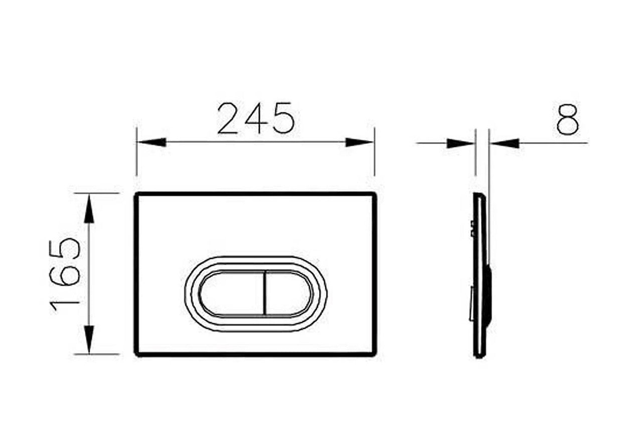 VitrA Loop O Flush Plate Chrome Plated Dual Flush for VitrA WC Frames - Chrome (R384) (Room1)