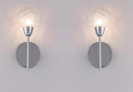 Pack of 2 BOLLA Wall Lights, Polished Chrome (R376) Room2