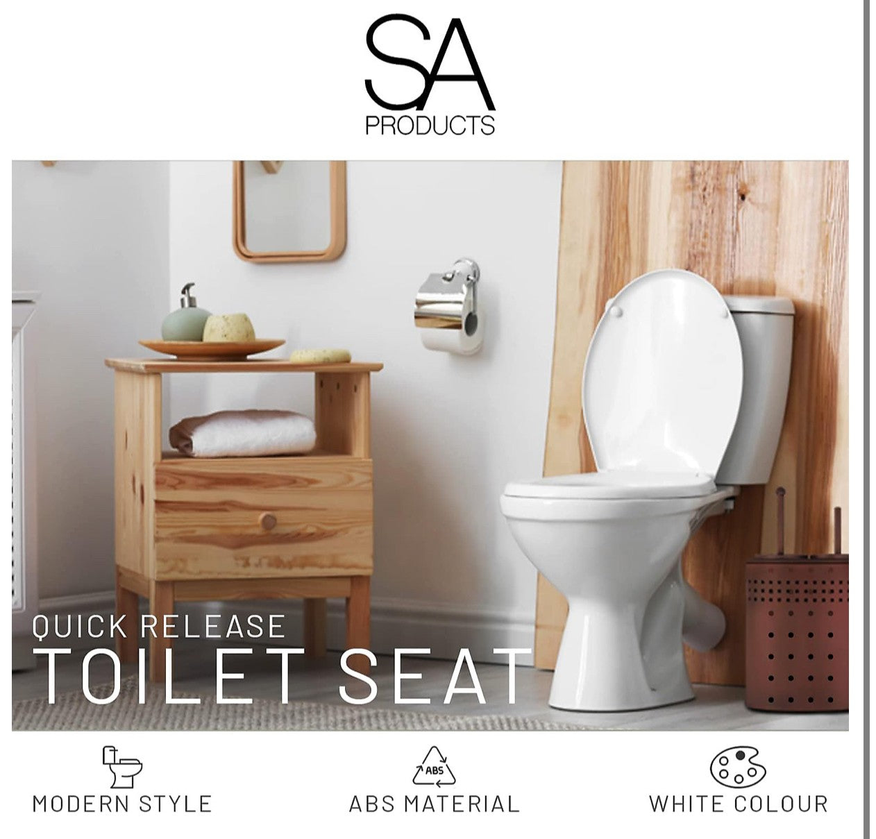 Quick Release Toilet Seat - with Soft Close & Quick Release Hinges (R379) A