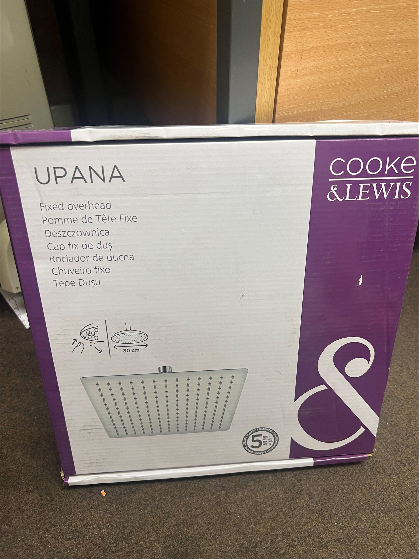 Cooke & Lewis Upana Chrome effect Single-spray pattern Shower head (R458*) (X1)
