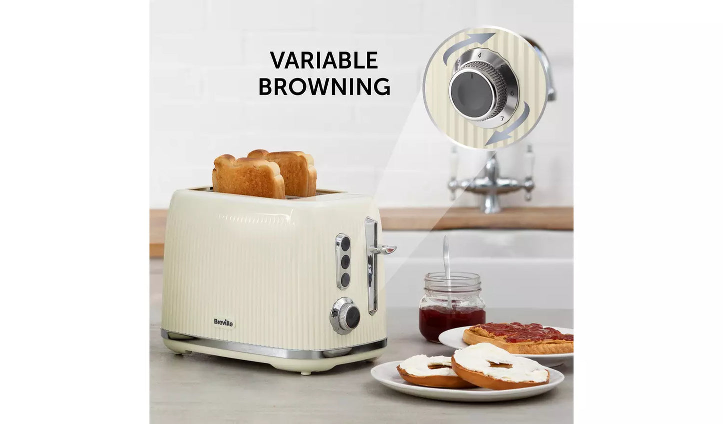 Breville Bold Collection Vanilla Cream 2 Slice Toaster (J)