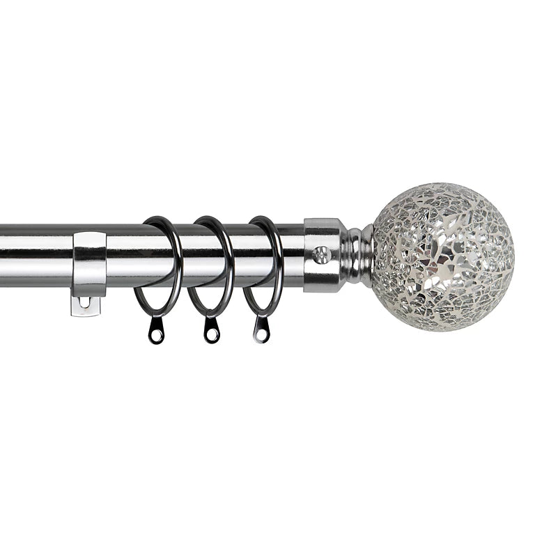 28mm Mosaic Metal Curtain Pole Set 120-210cm (K)