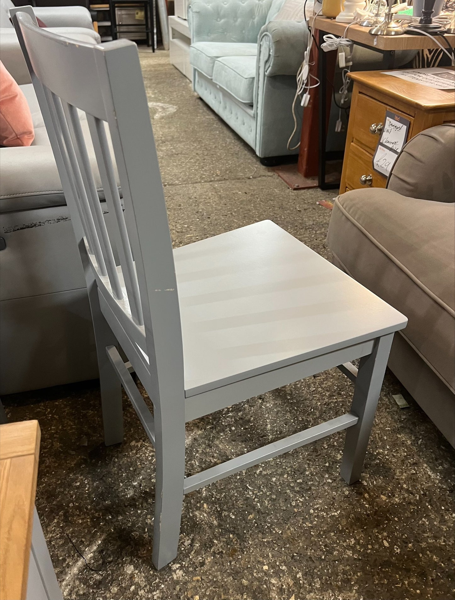 Light Grey Wooden Dining Chair