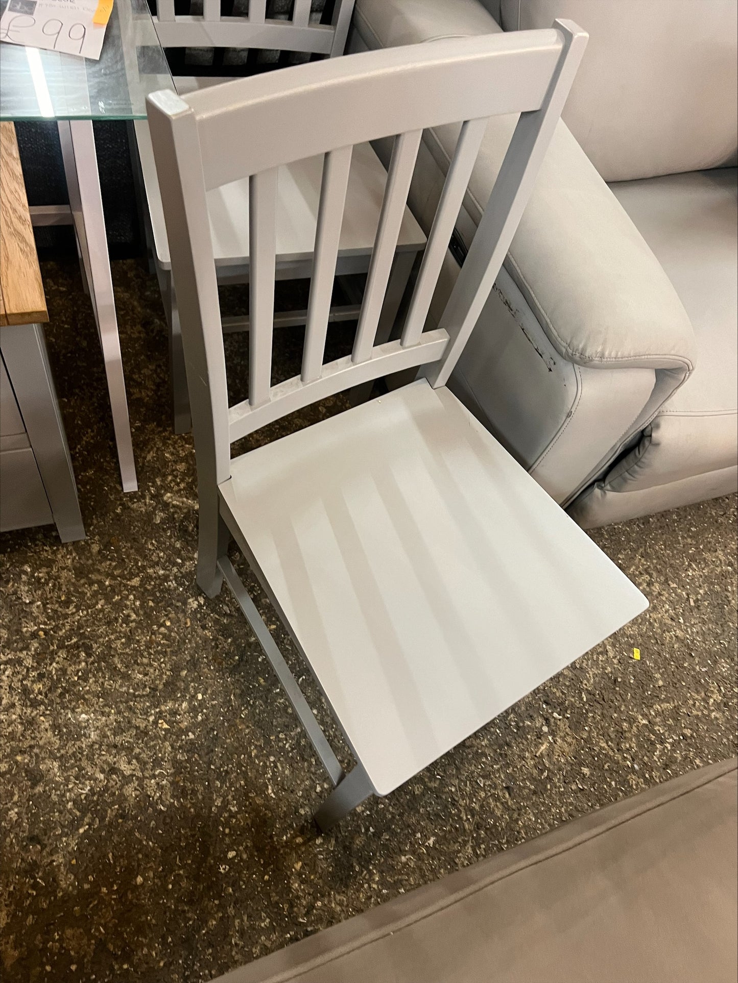 Light Grey Wooden Dining Chair